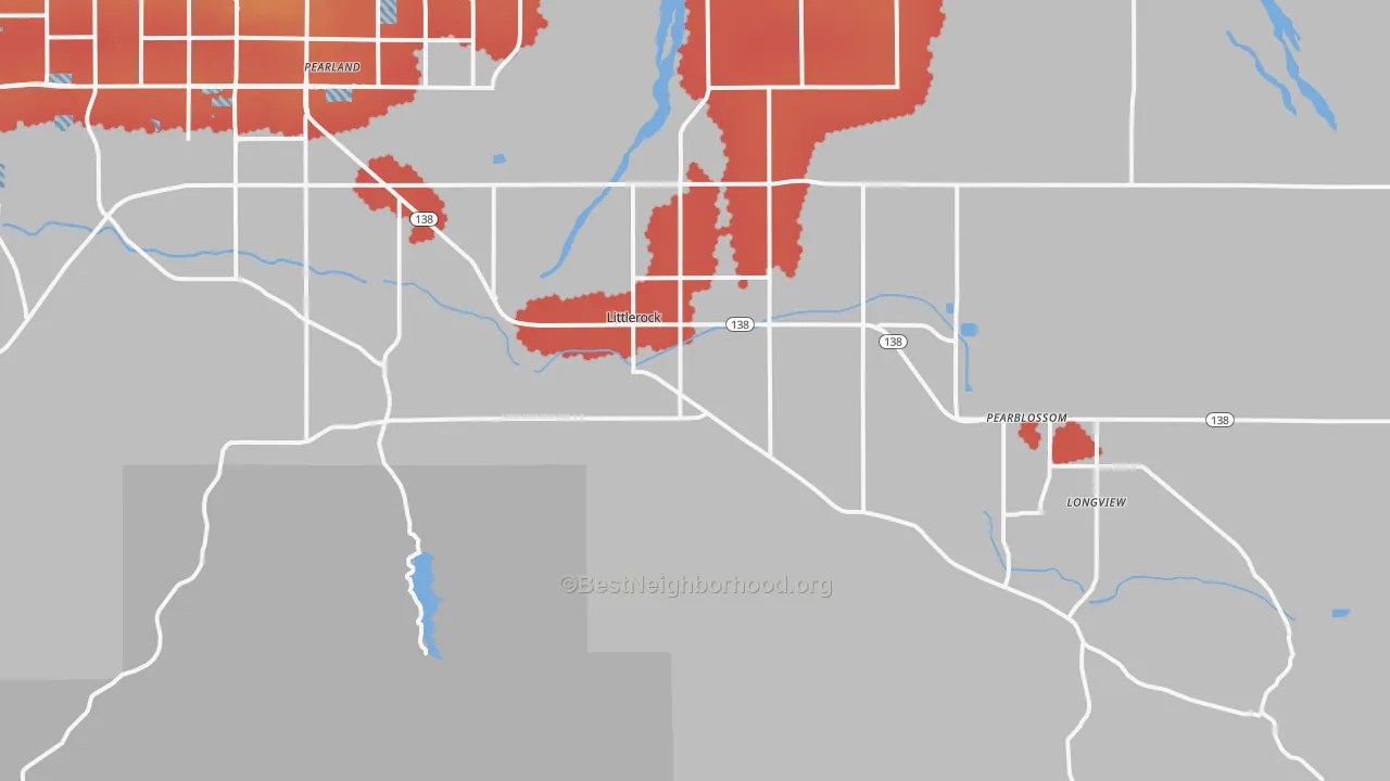 Transit Grade map of Littlerock, CA