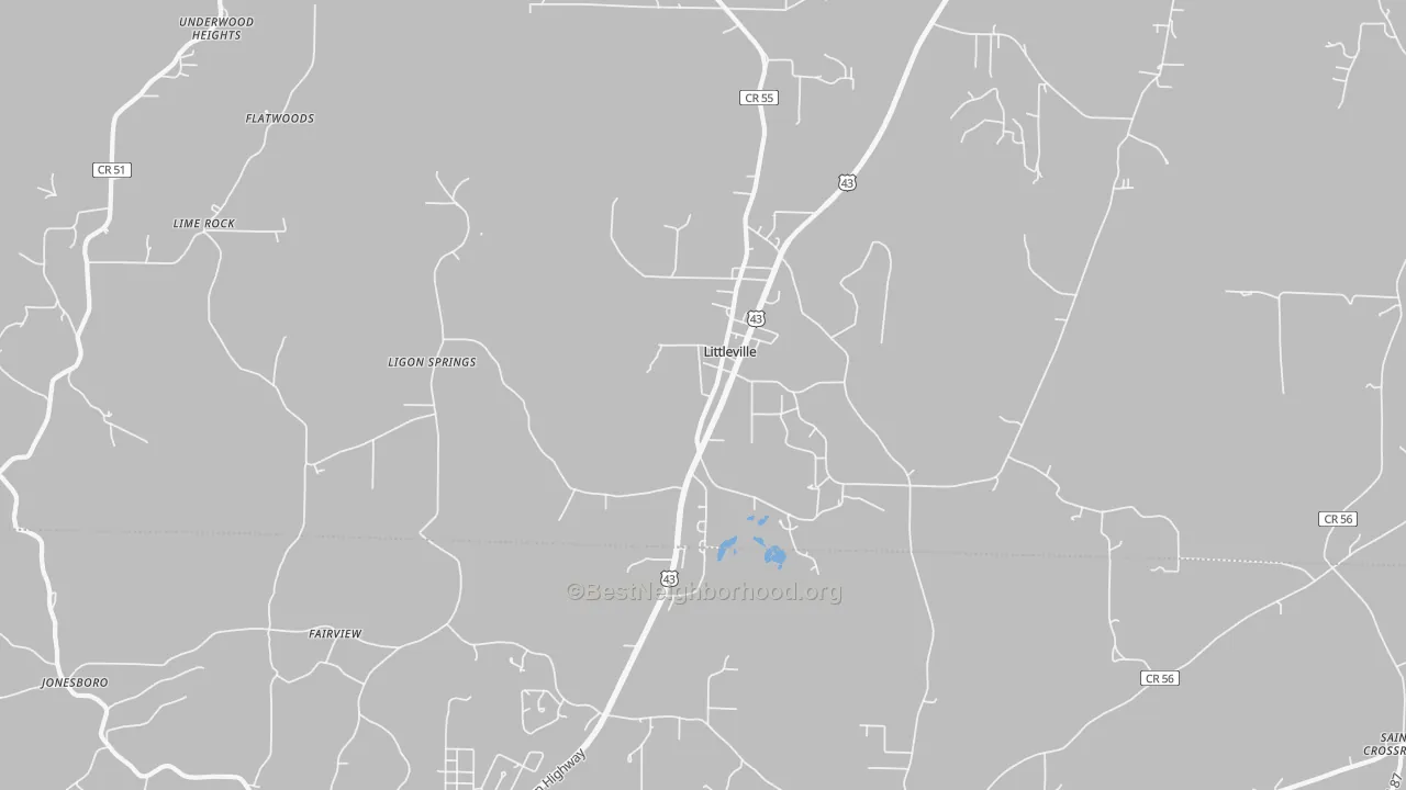 Transit Grade map of Littleville, AL