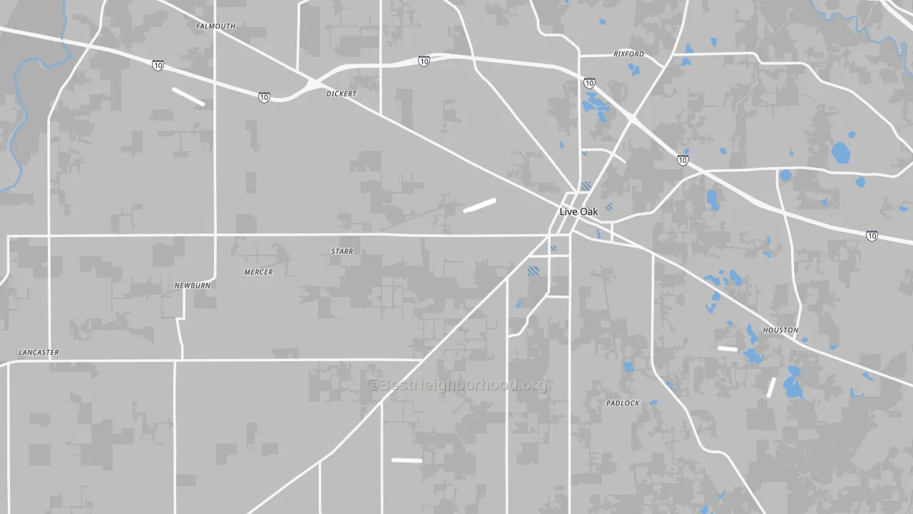 Transit Grade map of Live Oak, FL