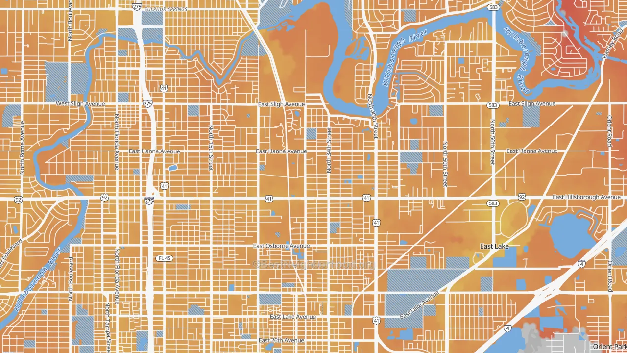 Transit Grade map of Live Oaks Square, Tampa, FL