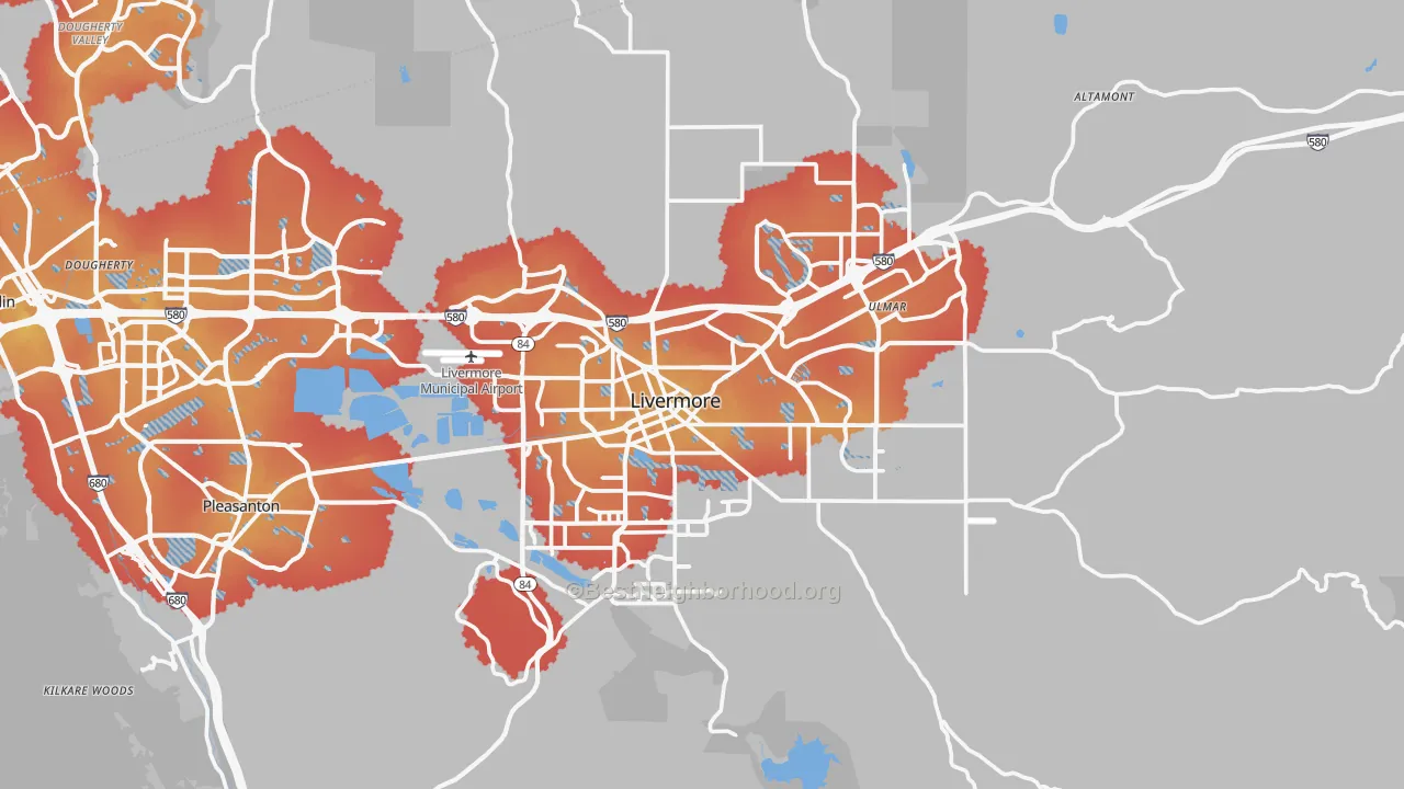 Transit Grade map of Livermore, CA