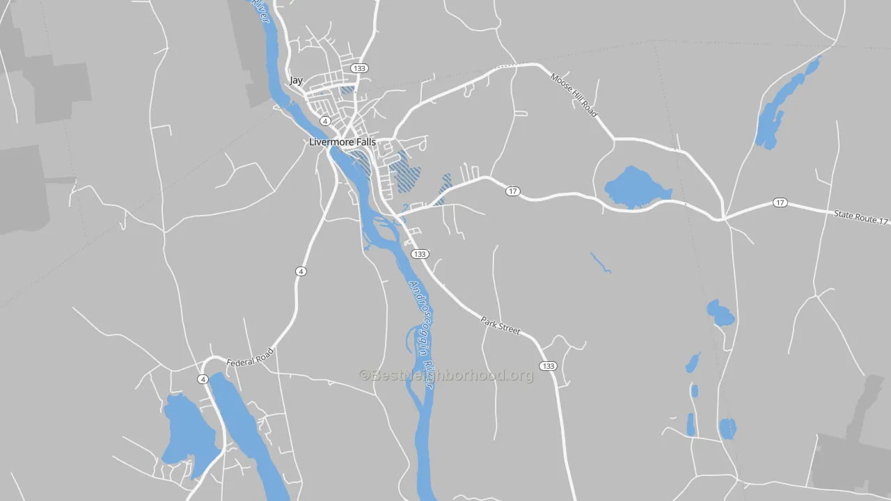 Transit Grade map of Livermore Falls, ME