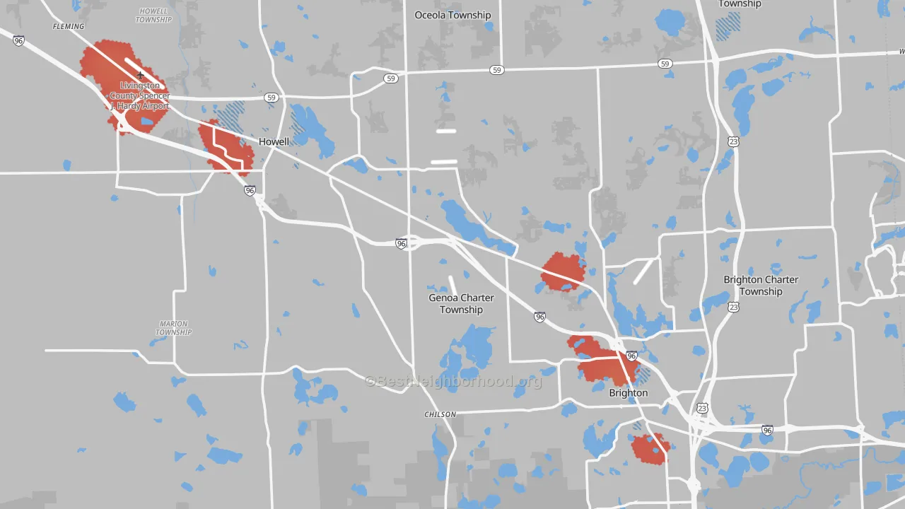 Transit Grade map of Livingston County, MI
