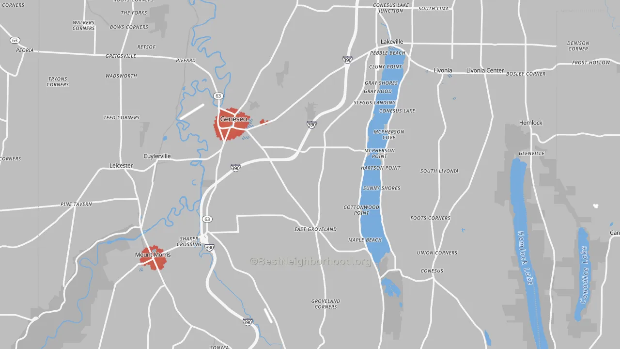Transit Grade map of Livingston County, NY