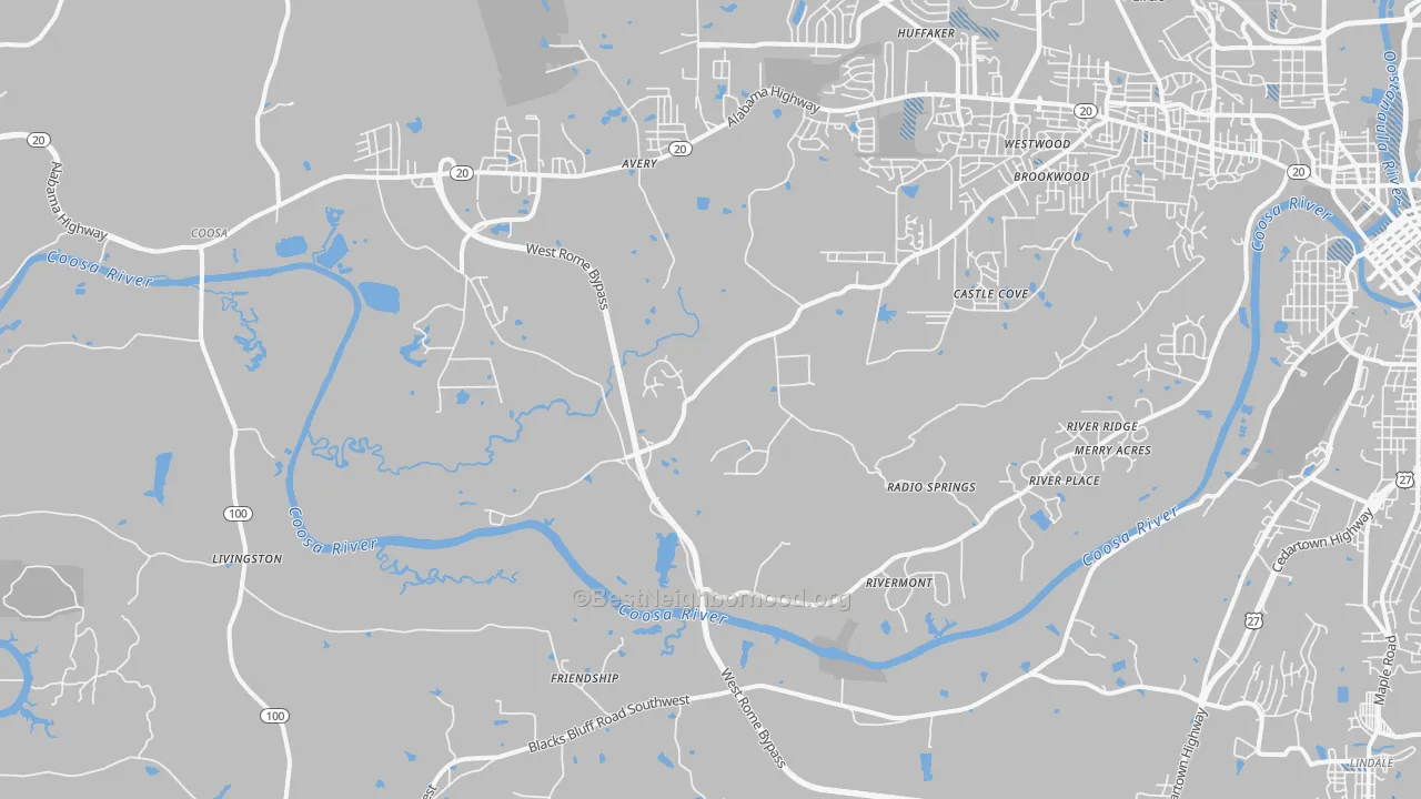 Transit Grade map of Livingston, GA