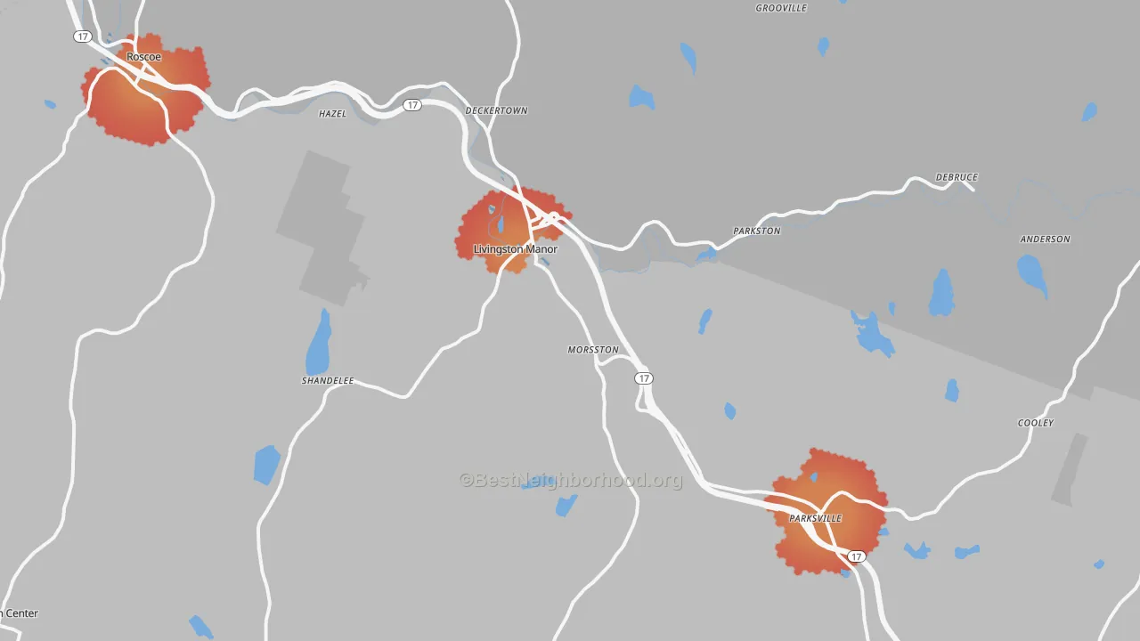 Transit Grade map of Livingston Manor, NY