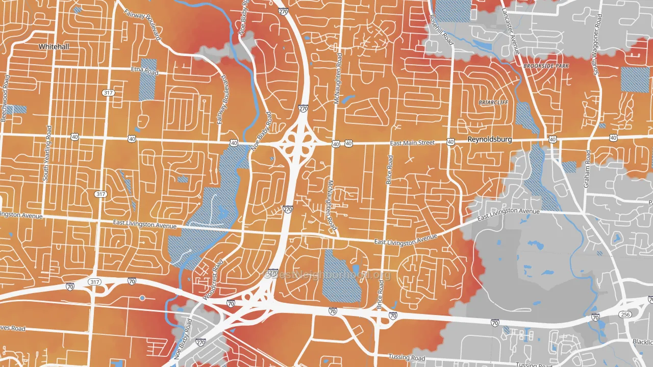 Transit Grade map of Livingston-McNaughten, Columbus, OH