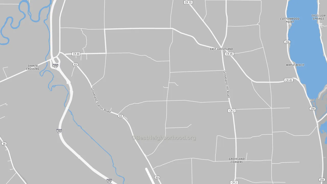 Transit Grade map of Livonia Center, NY