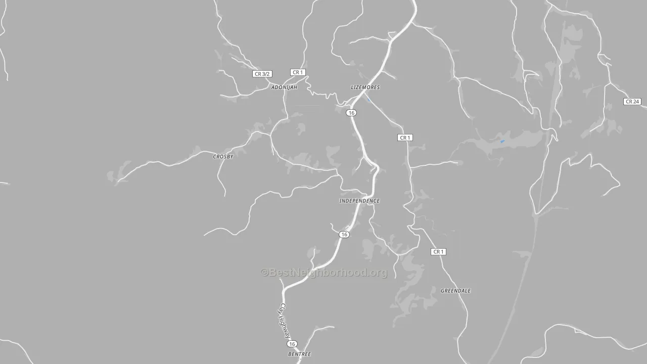 Transit Grade map of Lizemores, WV