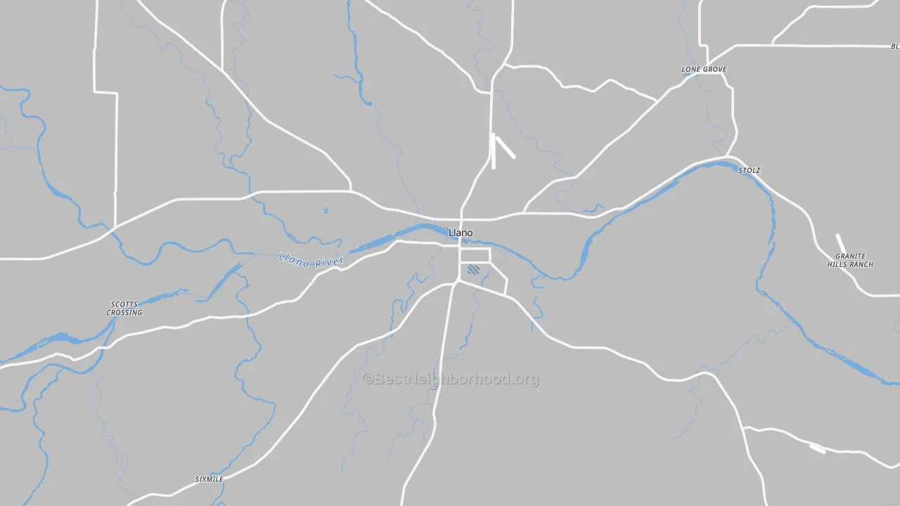 Transit Grade map of Llano, TX