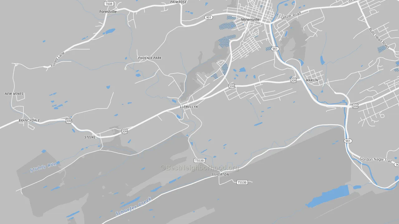 Transit Grade map of Llewellyn, PA