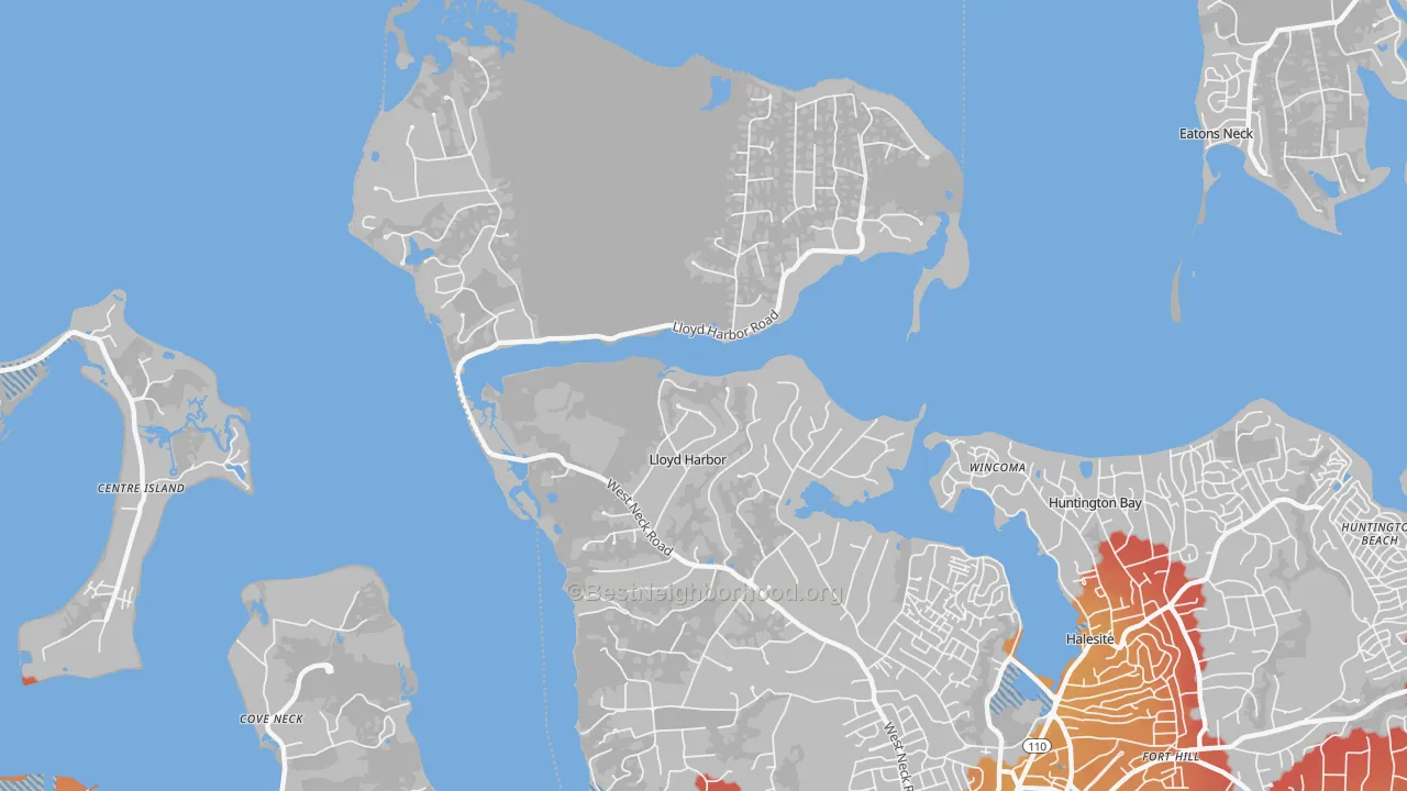 Transit Grade map of Lloyd Harbor, NY