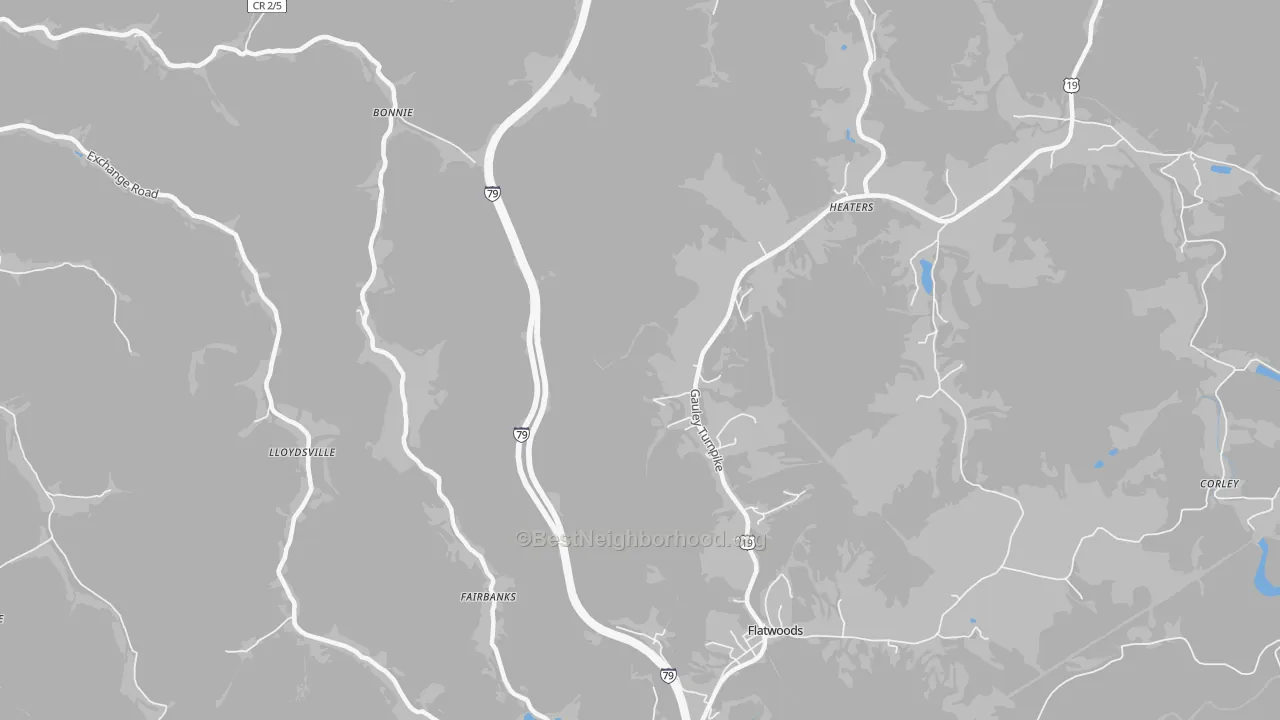 Transit Grade map of Lloydsville, WV