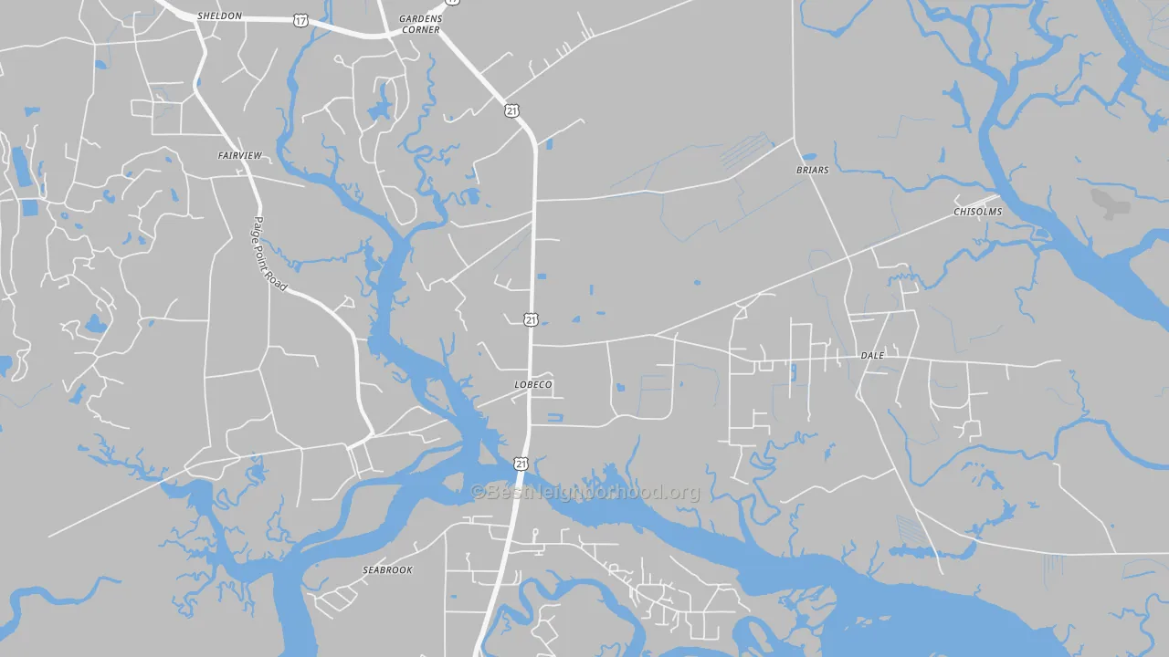 Transit Grade map of Lobeco, SC