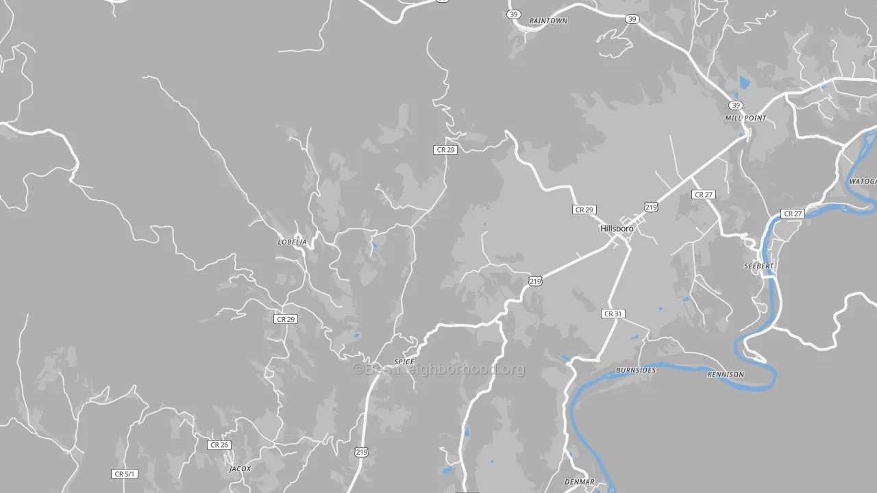 Transit Grade map of Lobelia, WV