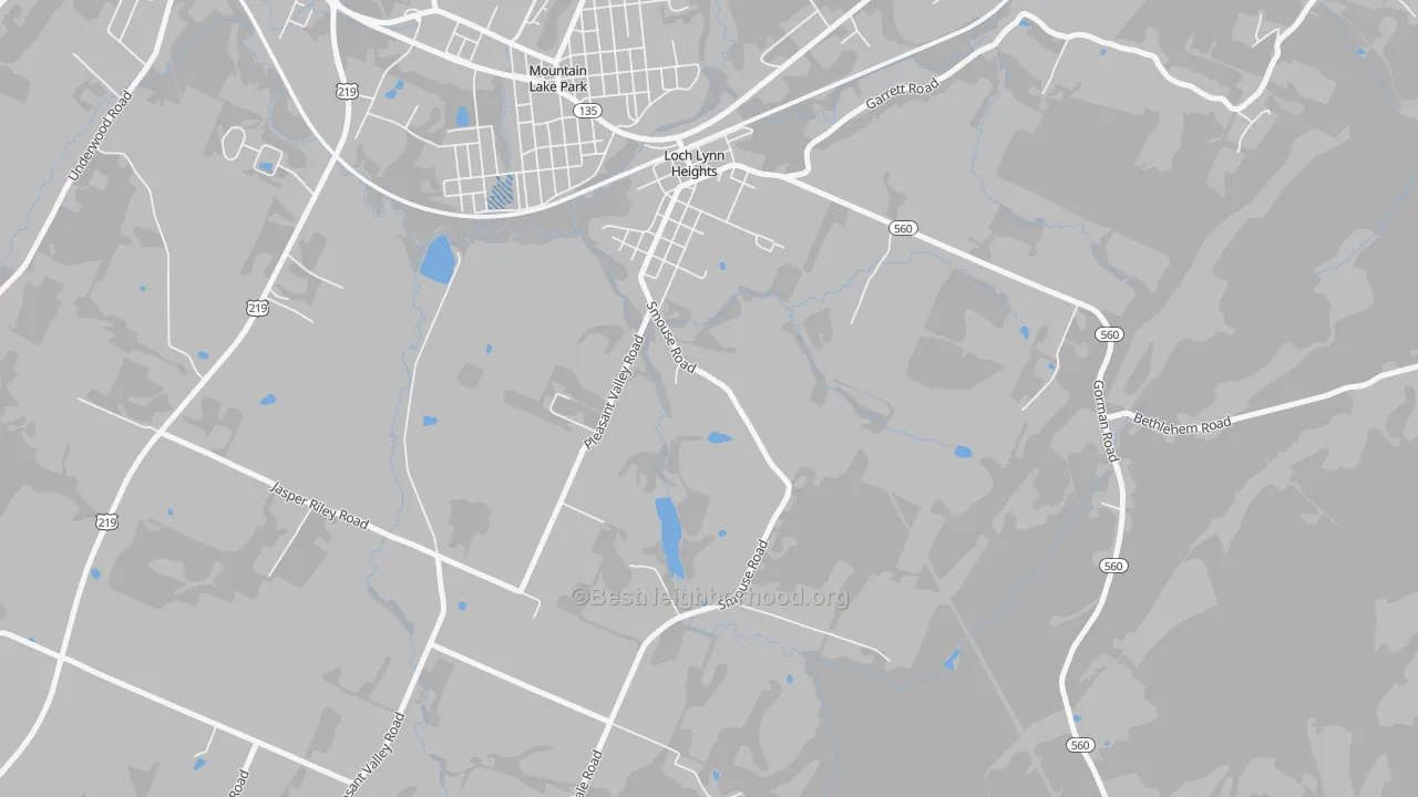 Transit Grade map of Loch Lynn Heights, MD