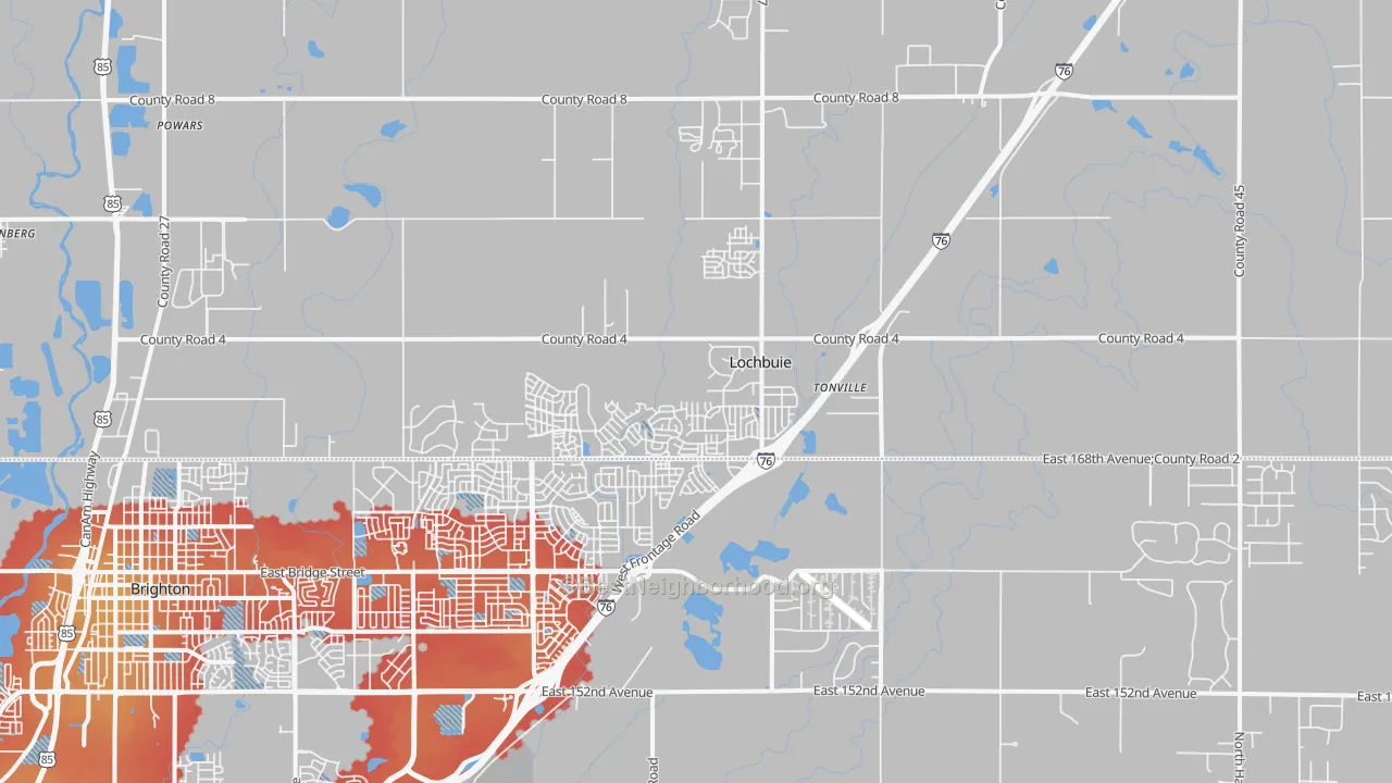 Transit Grade map of Lochbuie, CO