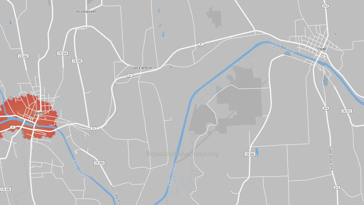 Transit Grade map of Lock Berlin, NY