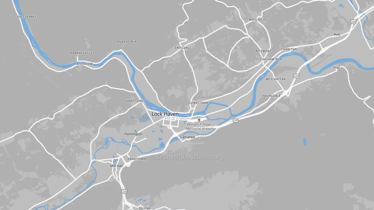 Transit Grade map of Lock Haven, PA