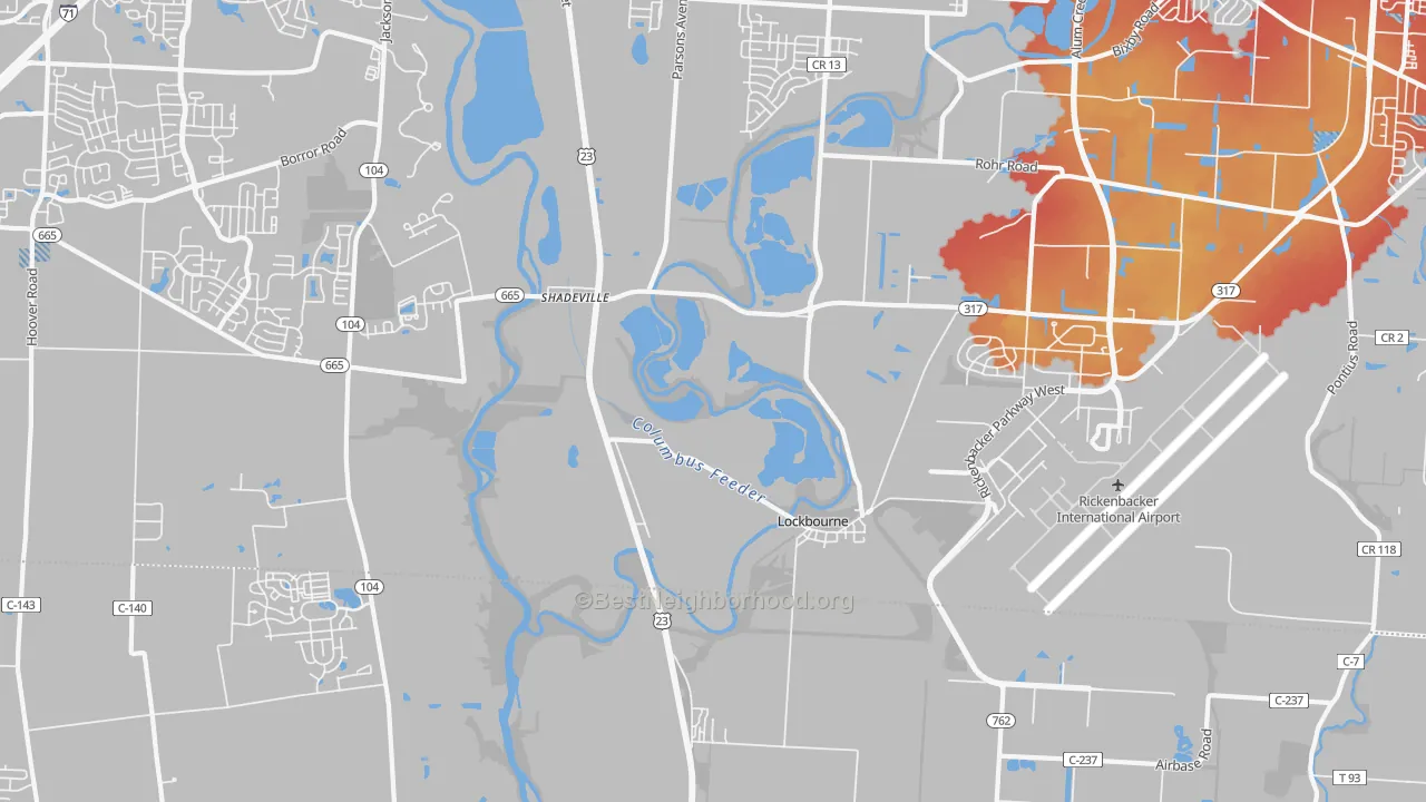 Transit Grade map of Lockbourne, OH
