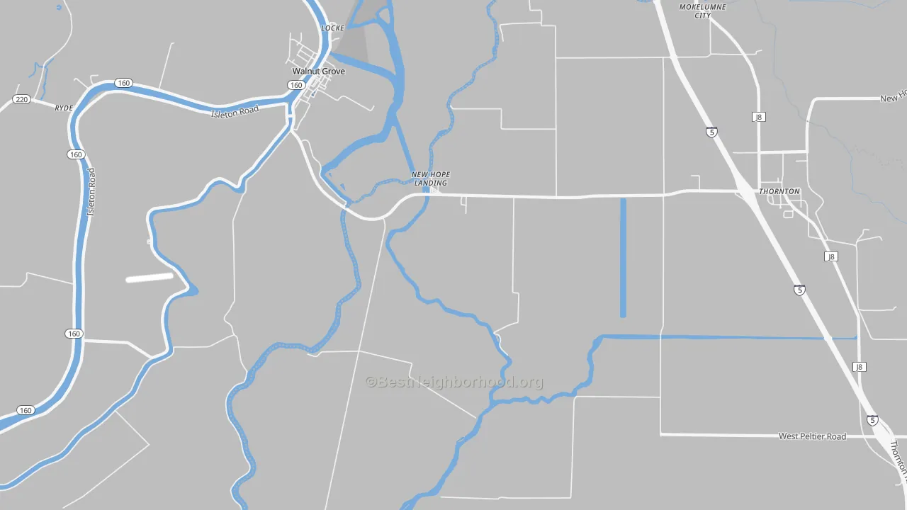Transit Grade map of Locke, CA