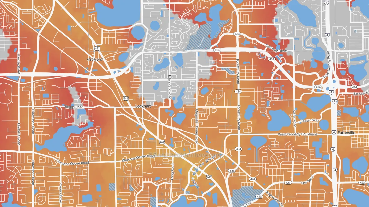Transit Grade map of Lockhart, FL