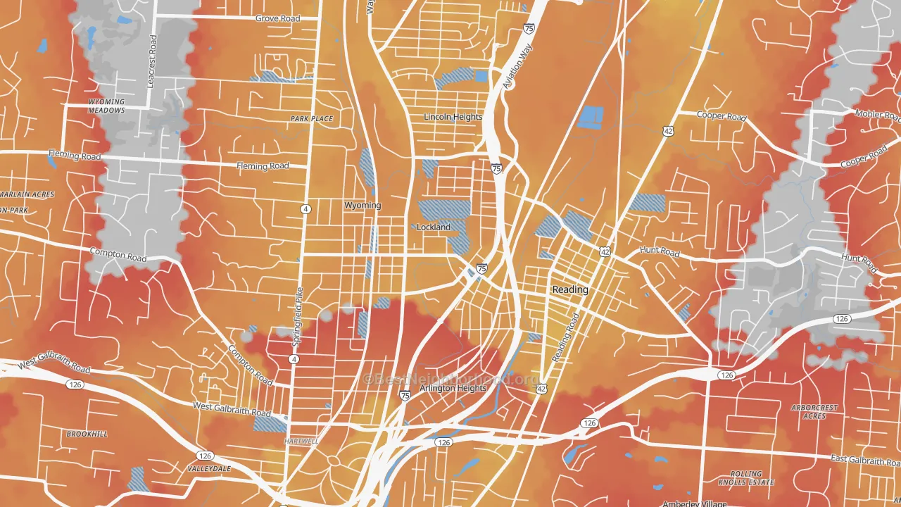 Transit Grade map of Lockland, OH