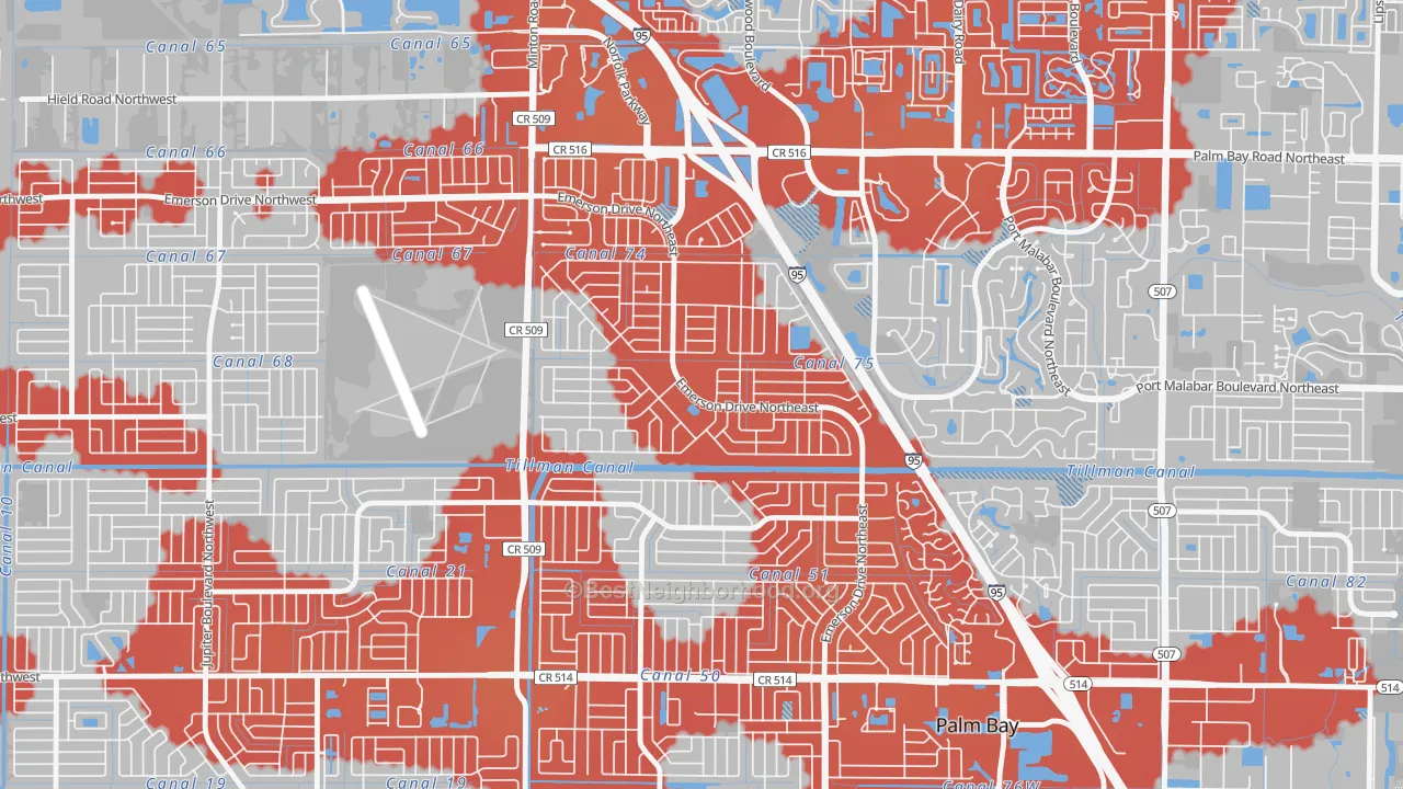 Transit Grade map of Lockmar Estates, Palm Bay, FL