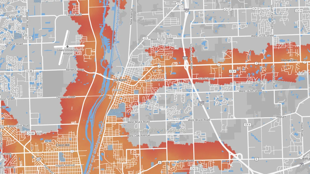 Transit Grade map of Lockport, IL