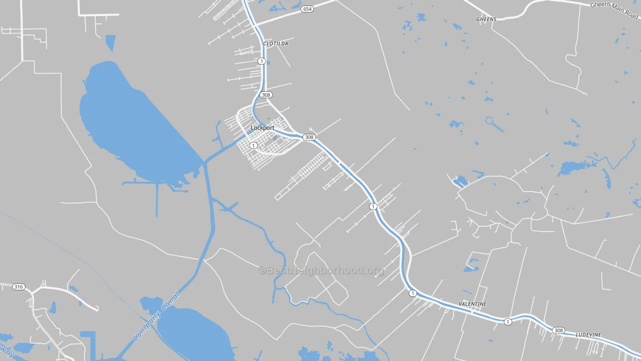 Transit Grade map of Lockport, LA