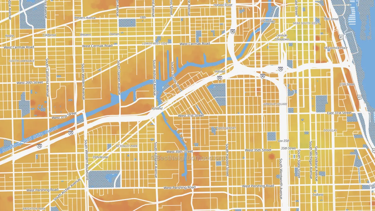 Transit Grade map of Locks, Chicago, IL