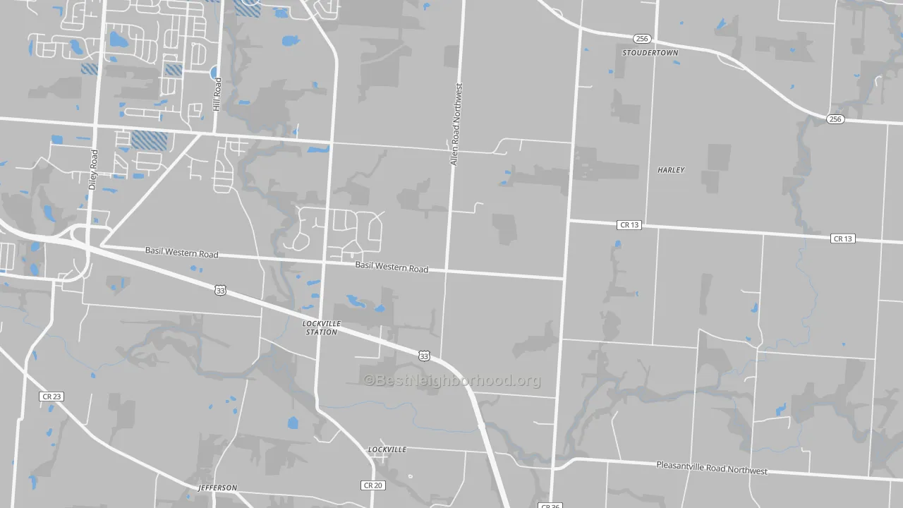 Transit Grade map of Lockville, OH