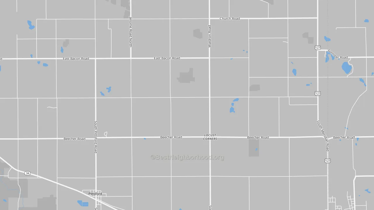 Transit Grade map of Locust Corners, MI
