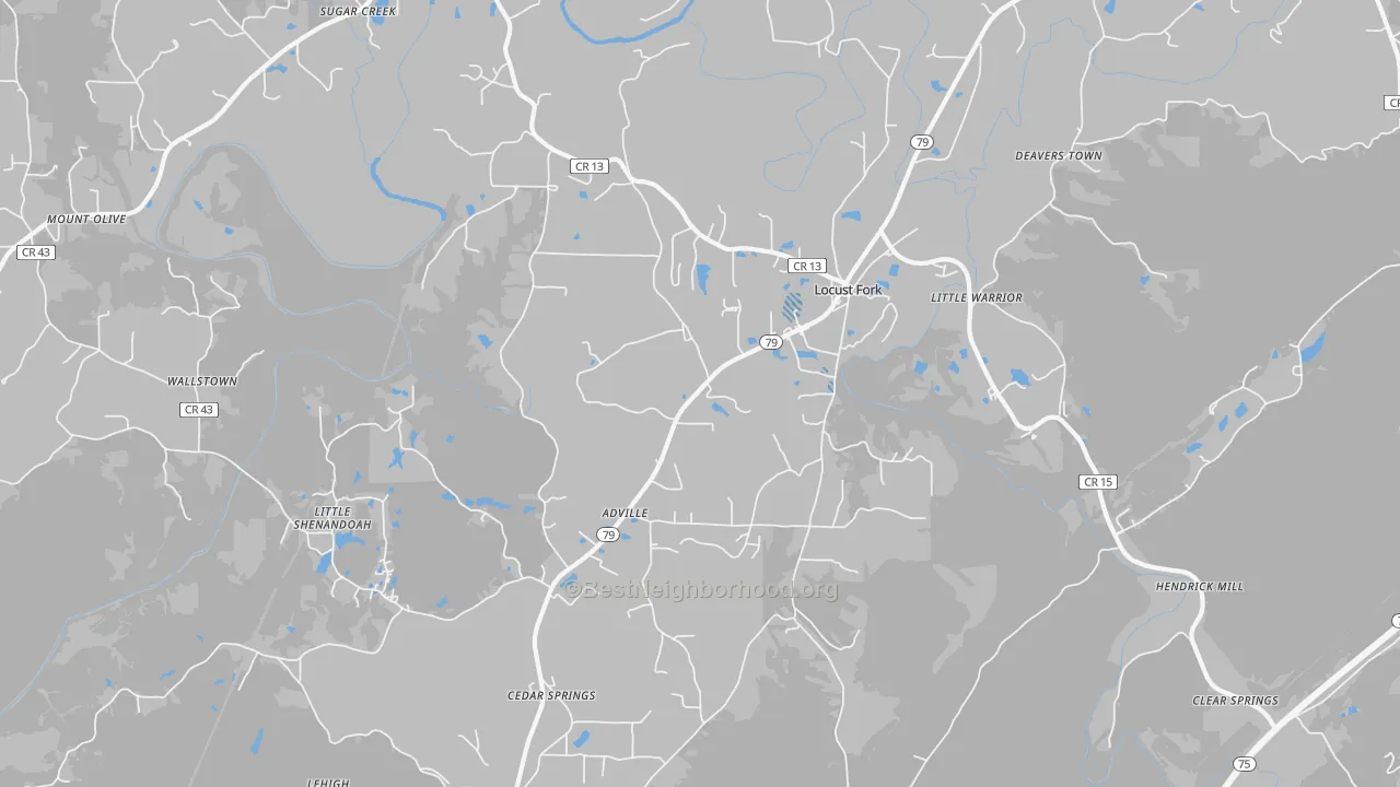 Transit Grade map of Locust Fork, AL