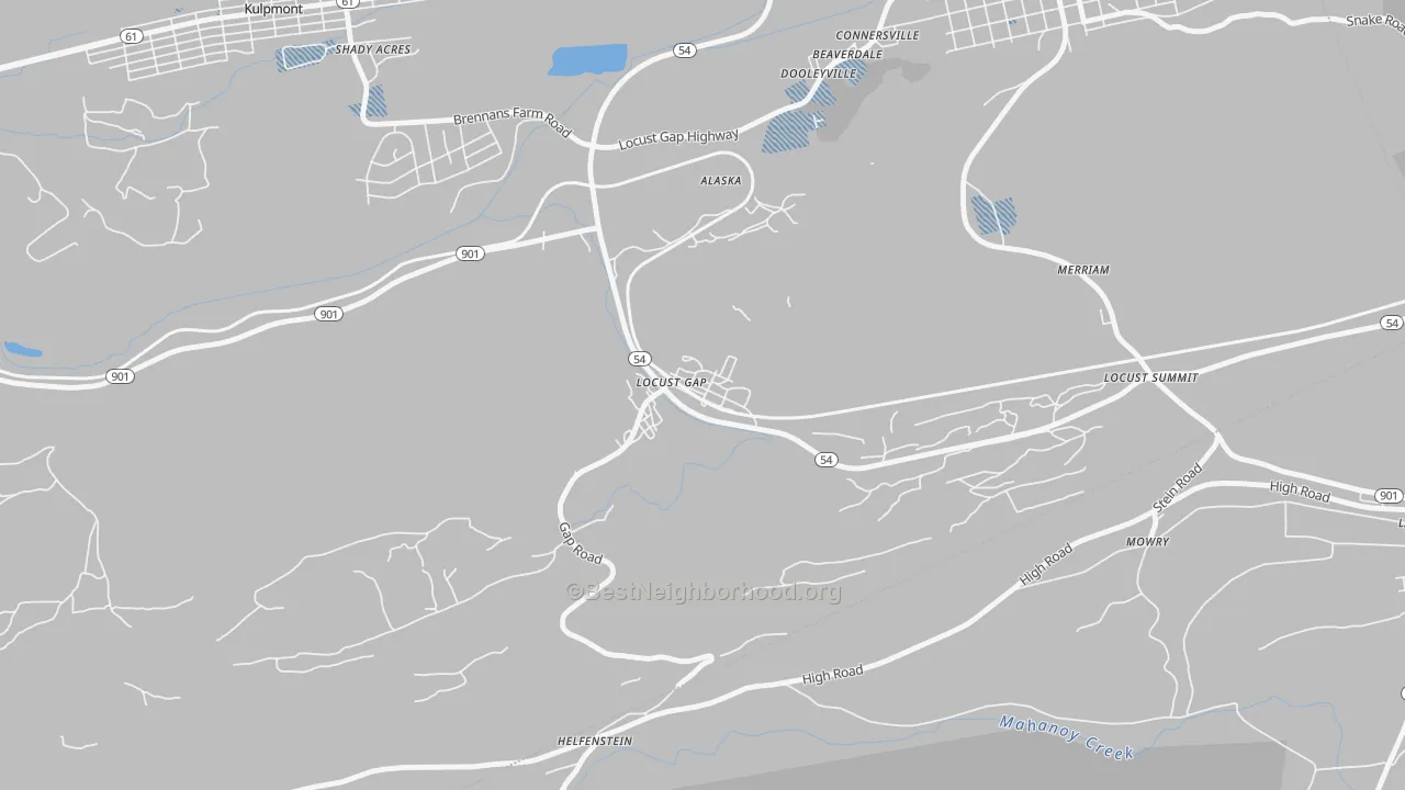 Transit Grade map of Locust Gap, PA