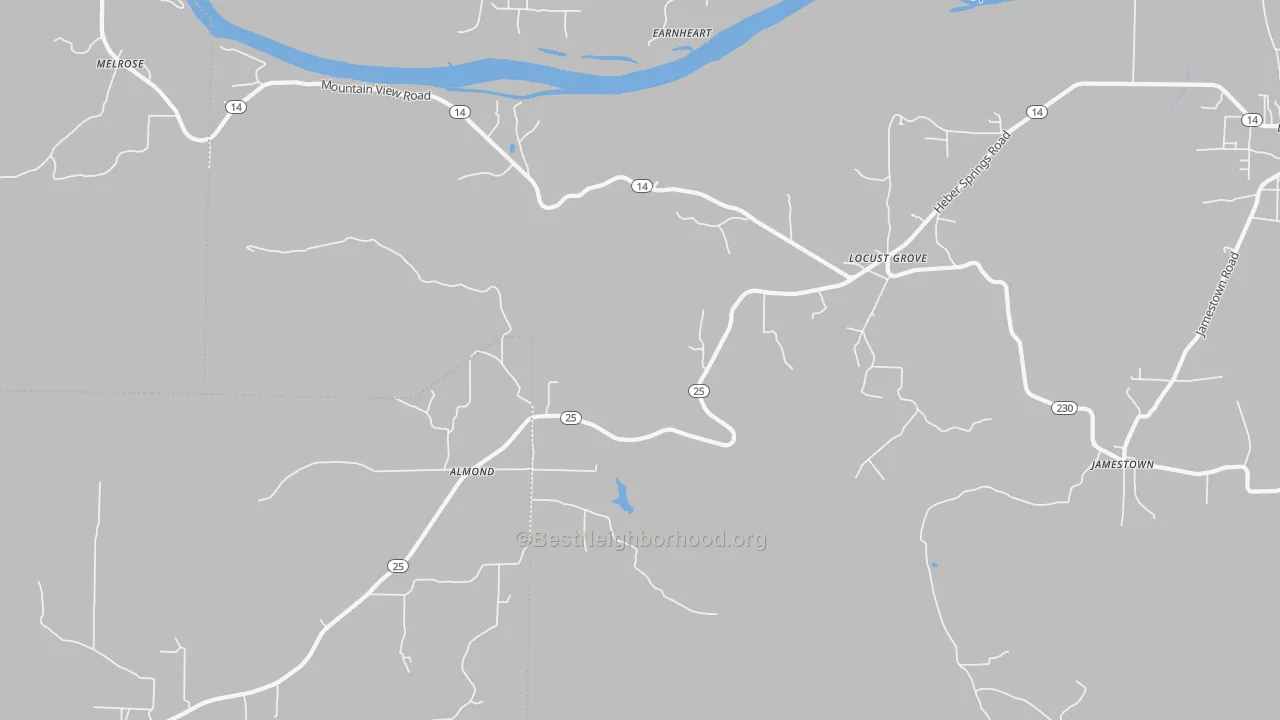 Transit Grade map of Locust Grove, AR
