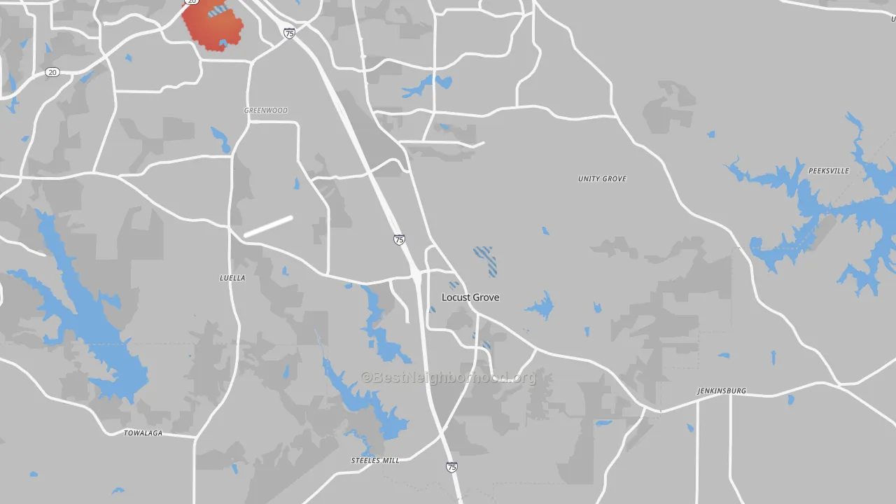 Transit Grade map of Locust Grove, GA