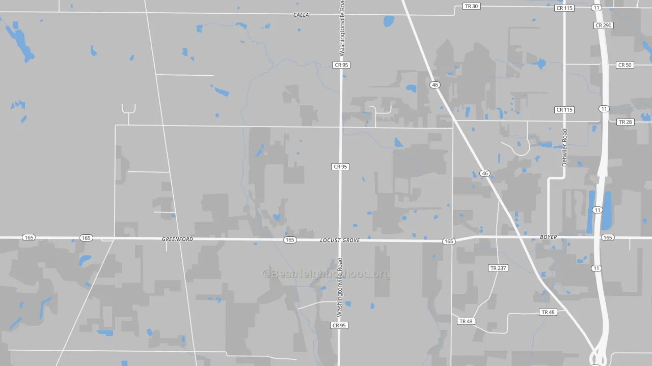 Transit Grade map of Locust Grove, OH