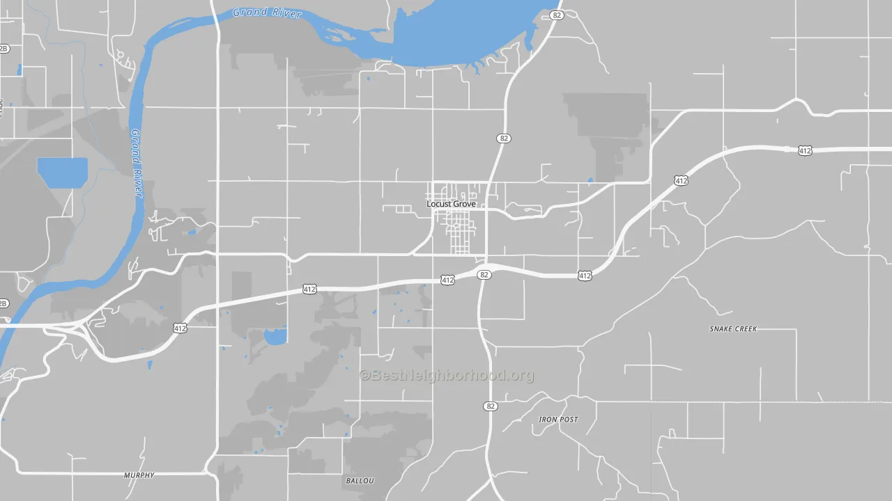 Transit Grade map of Locust Grove, OK