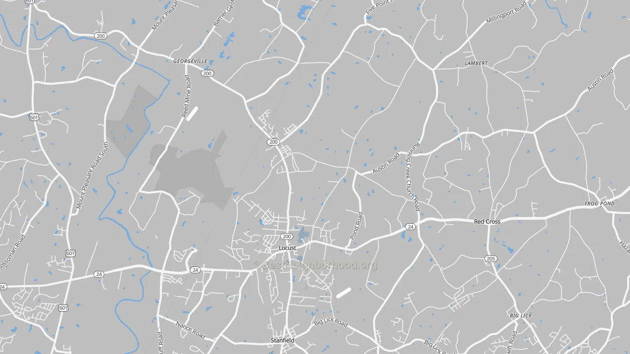 Transit Grade map of Locust, NC