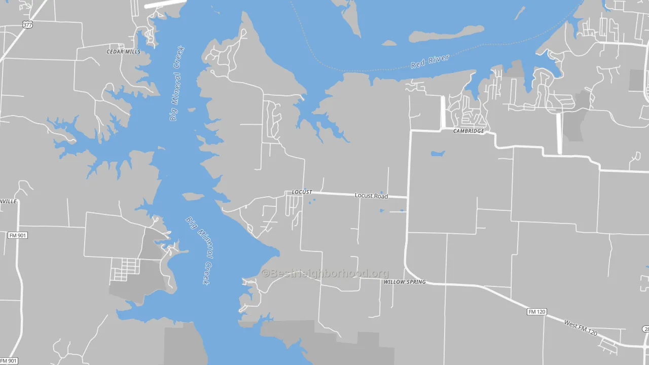 Transit Grade map of Locust, TX