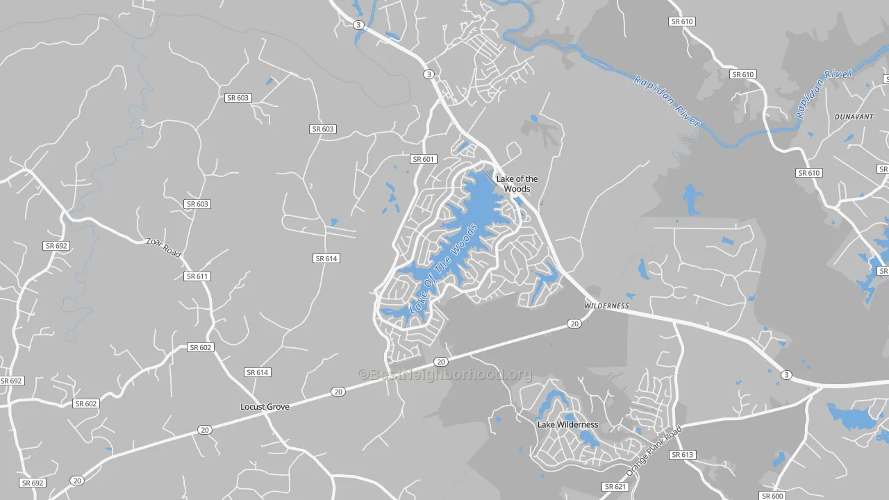 Transit Grade map of Locust Grove, VA
