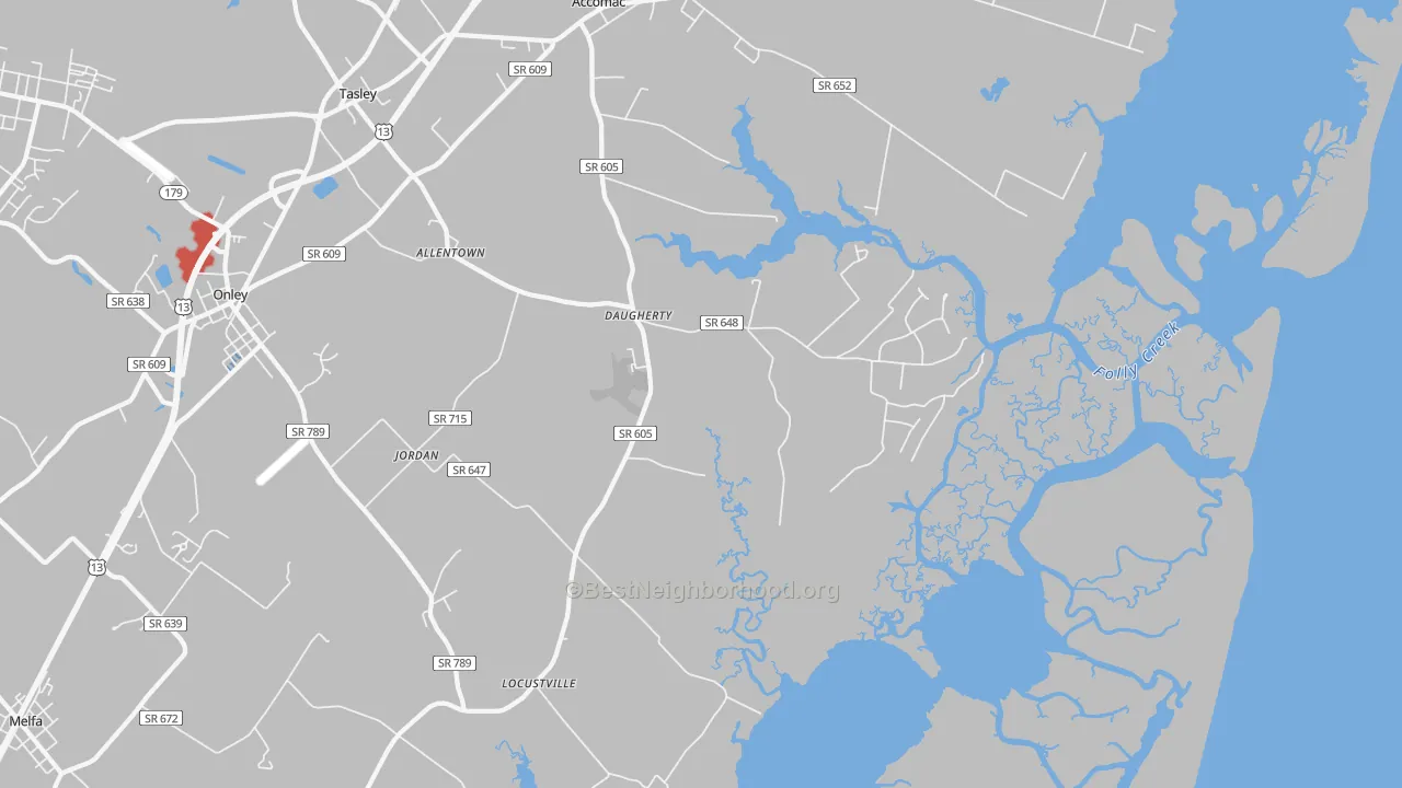 Transit Grade map of Locustville, VA