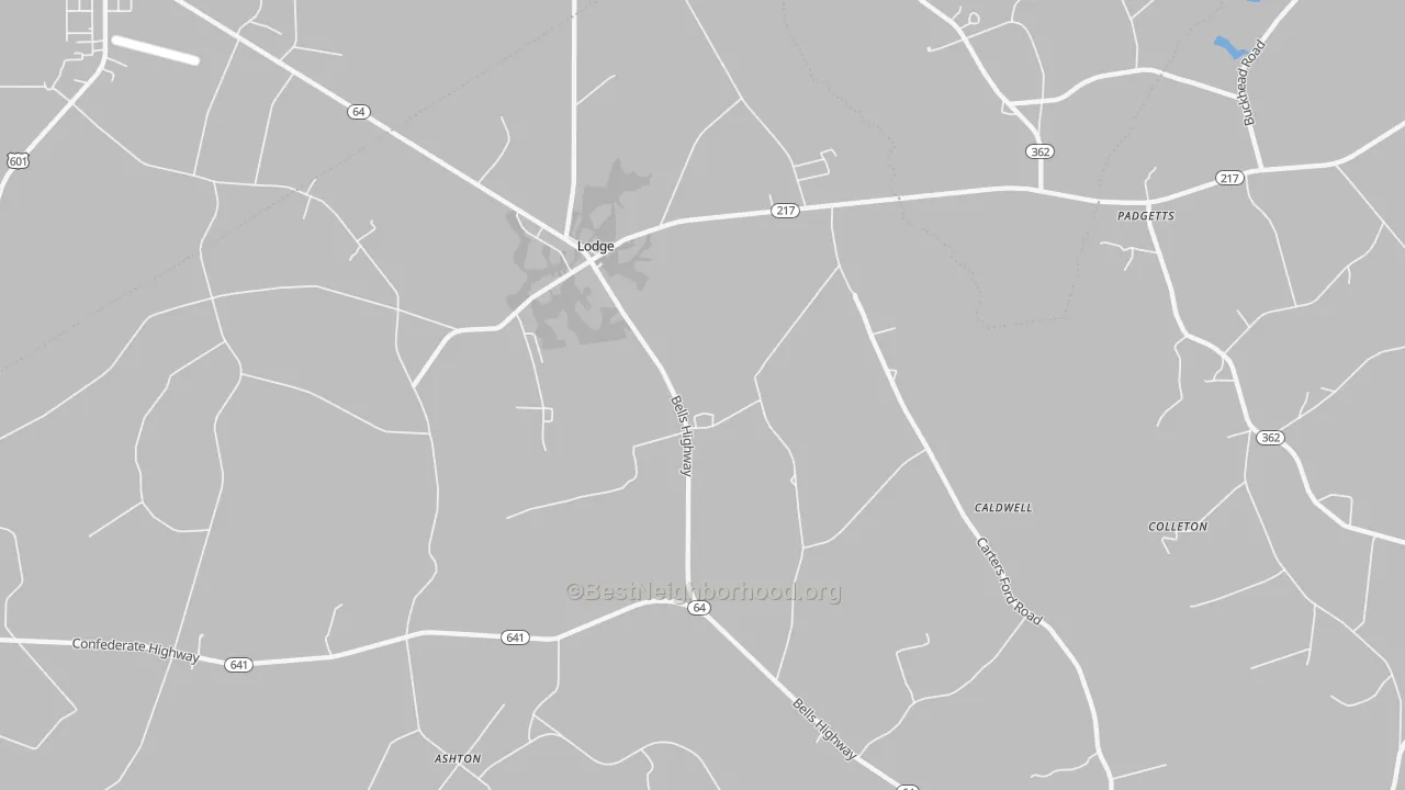 Transit Grade map of Lodge, SC