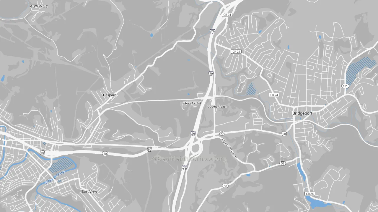 Transit Grade map of Lodgeville, WV