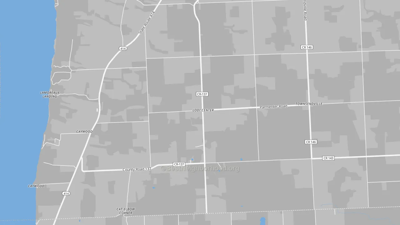 Transit Grade map of Lodi Center, NY
