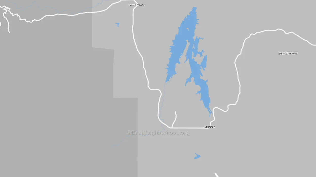 Transit Grade map of Lodoga, CA