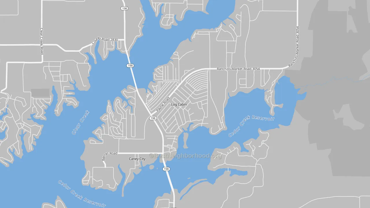 Transit Grade map of Log Cabin, TX