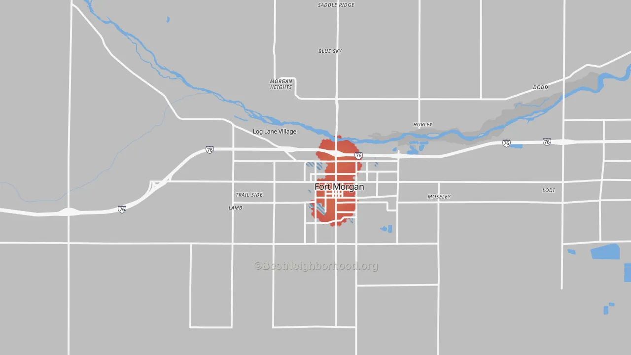 Transit Grade map of Log Lane Village, CO