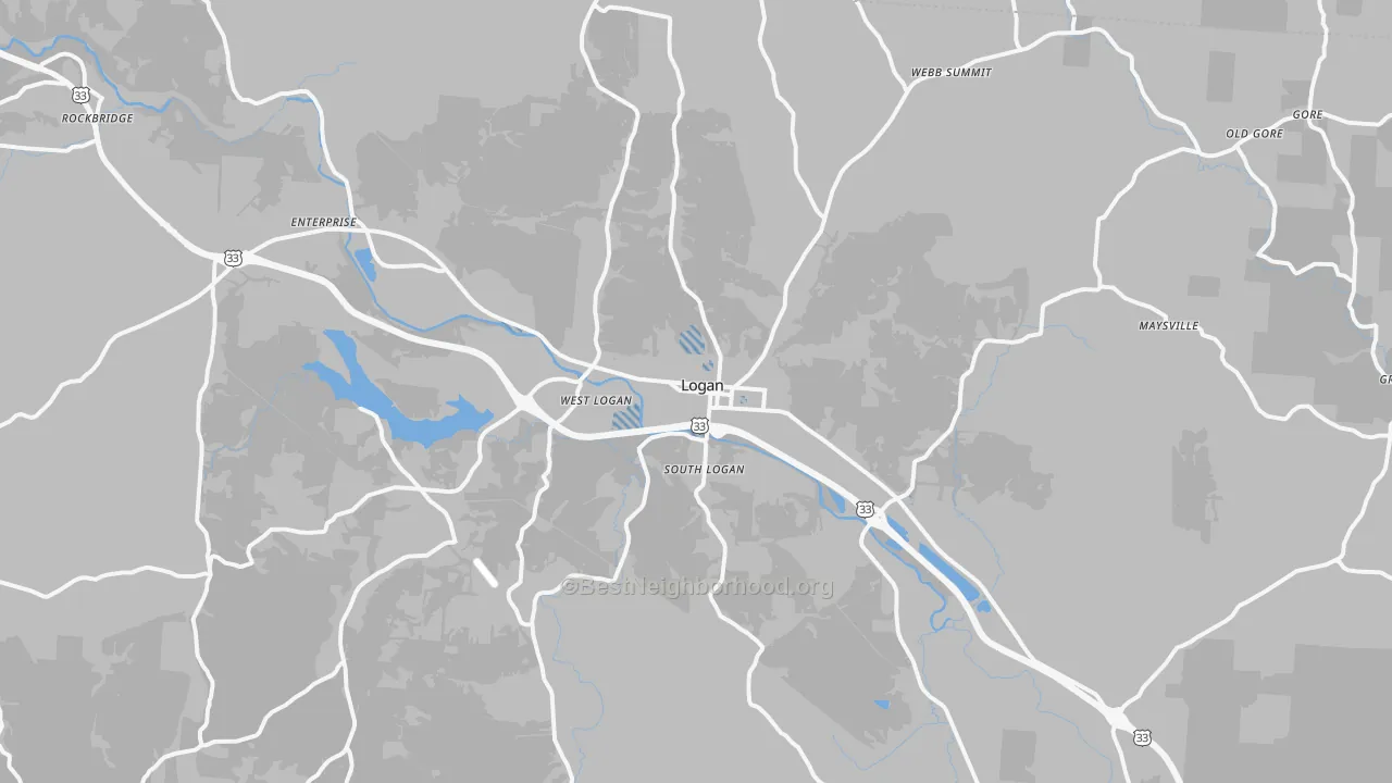 Transit Grade map of Logan, OH